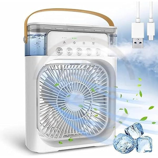 4-In-1 Multi-Functional Portable Air Humidifier Cooling USB Fan With 7-Color Night Light...